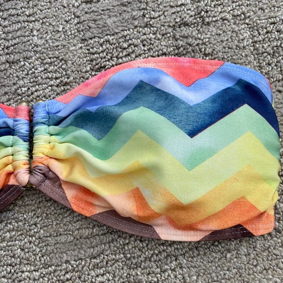 O’Neill Rainbow Chevron Bandeau Swim Top - Picture 2 of 6